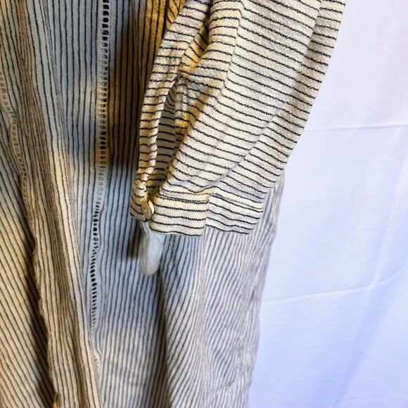 Solito Cotton Striped Beach Swim Cover-Up Tunic Hooded Pockets Resortwear M - Picture 9 of 12